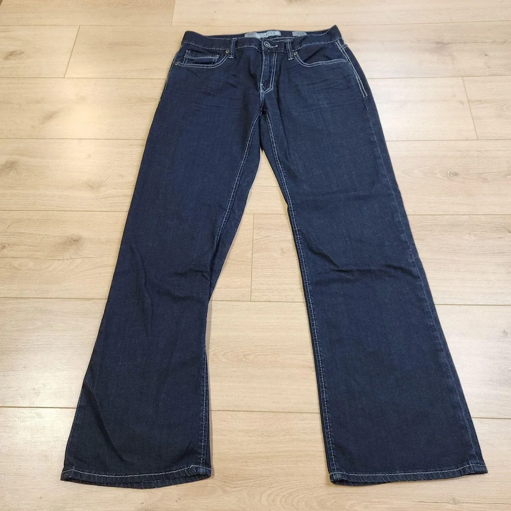 BKE Carter Bootcut Jeans Mens 31R 31x32 Blue Dark Wash Stretch Denim Casual